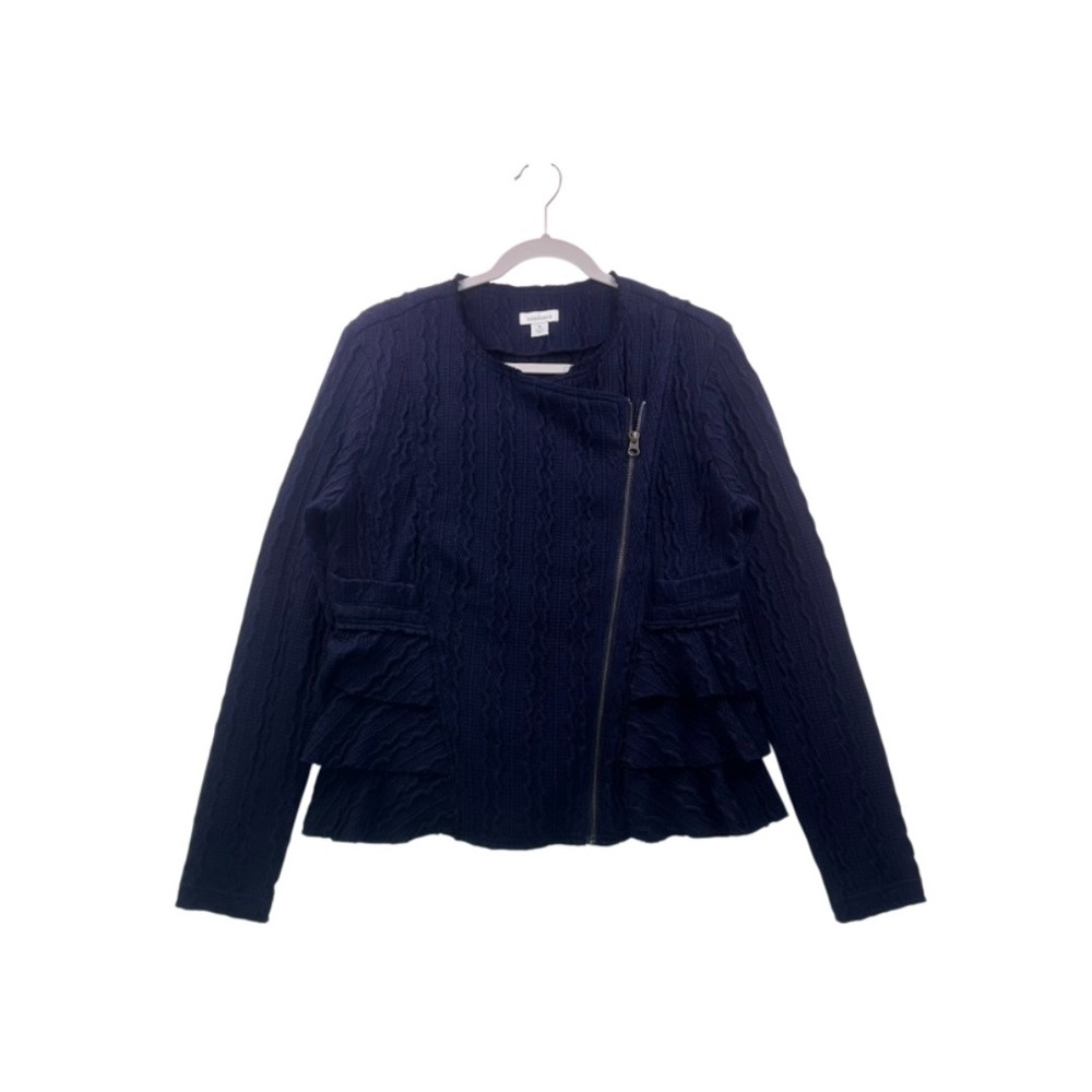 Sundance Navy Textured Ruffle Jacket – Size M – Excellent Condition - Picture 16 of 16
